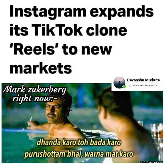 Mark Zuckerberg right now Dhandha karna hai to bada karo Purushottam bhai Varna mat karo meme.jpg