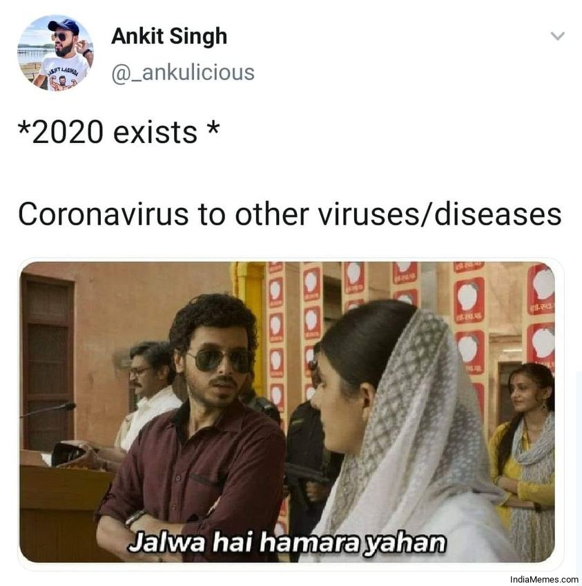2020 exists corona virus to other viruses diseases Jalwa hai hamara meme.jpg