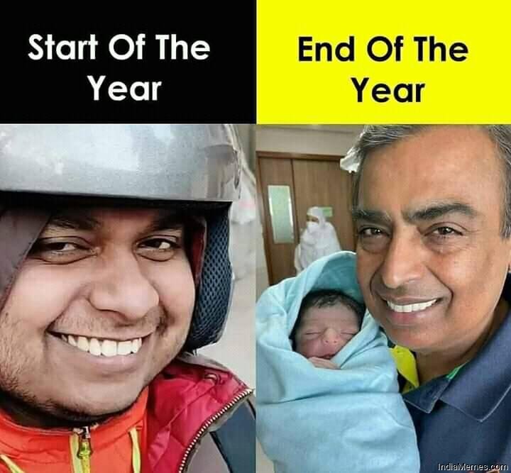 Start of the year vs End of the year meme