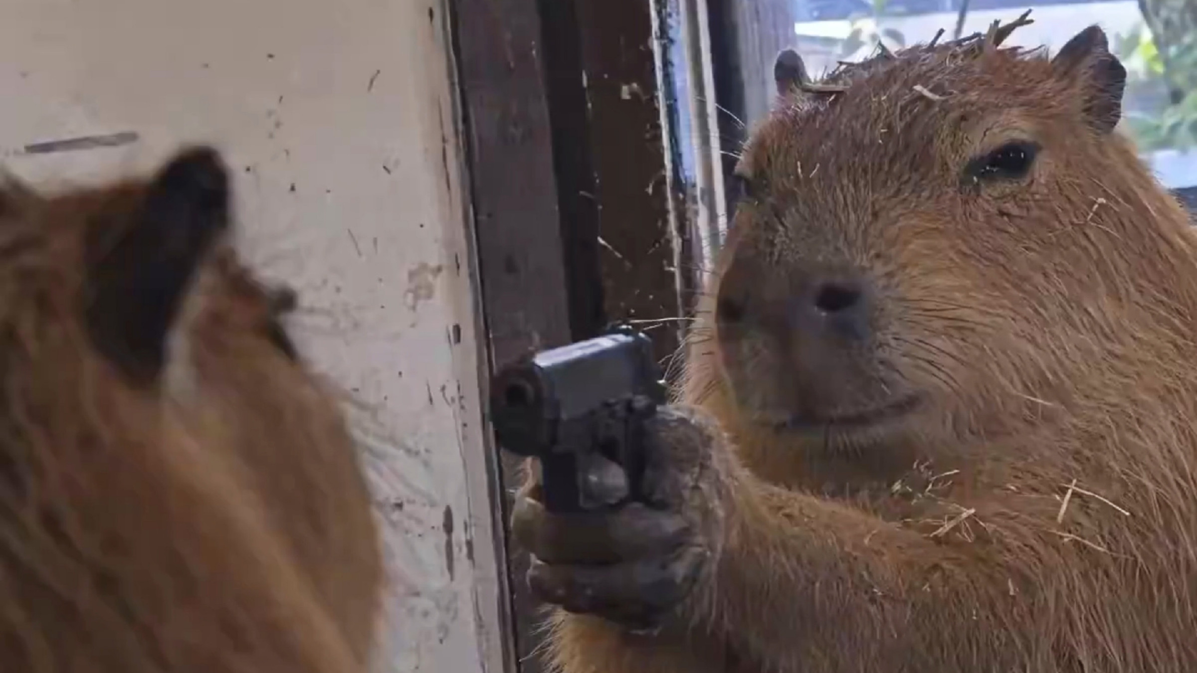 Capybara Pointing Gun Blank Meme Download & Generator