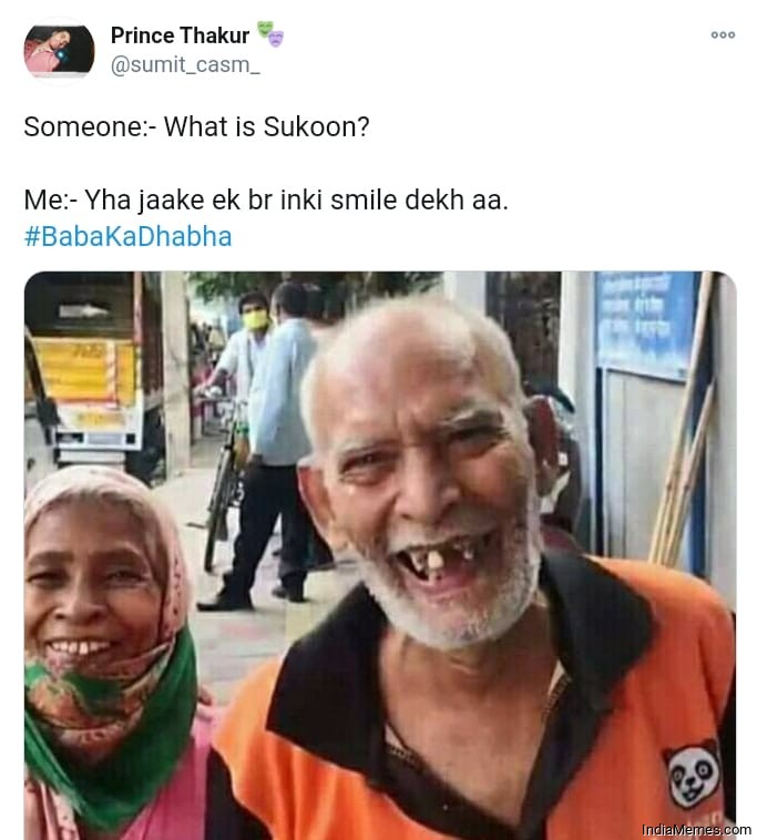 What is sukoon Yaha jake ek baar inki smile dekh aa meme