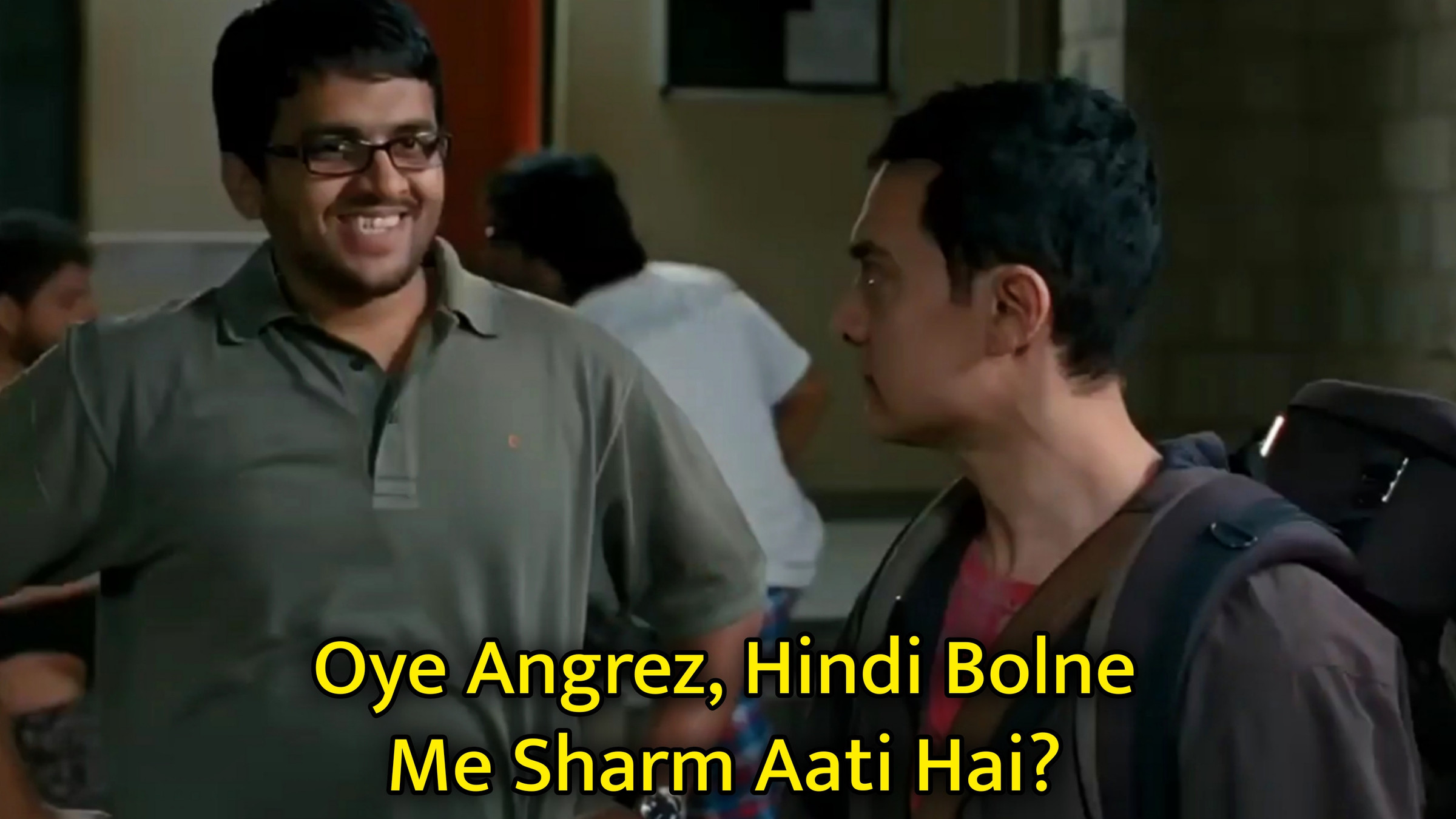 Oye Angrez, Hindi Bolne Me Sharm Aati Hai? Meme Template