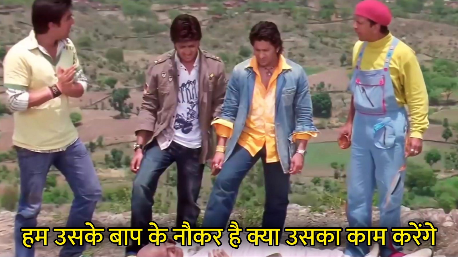 Hum Uske Baap Ke Naukar Hai Kya Uska Kaam Karenge Hindi Template & Meme Generator