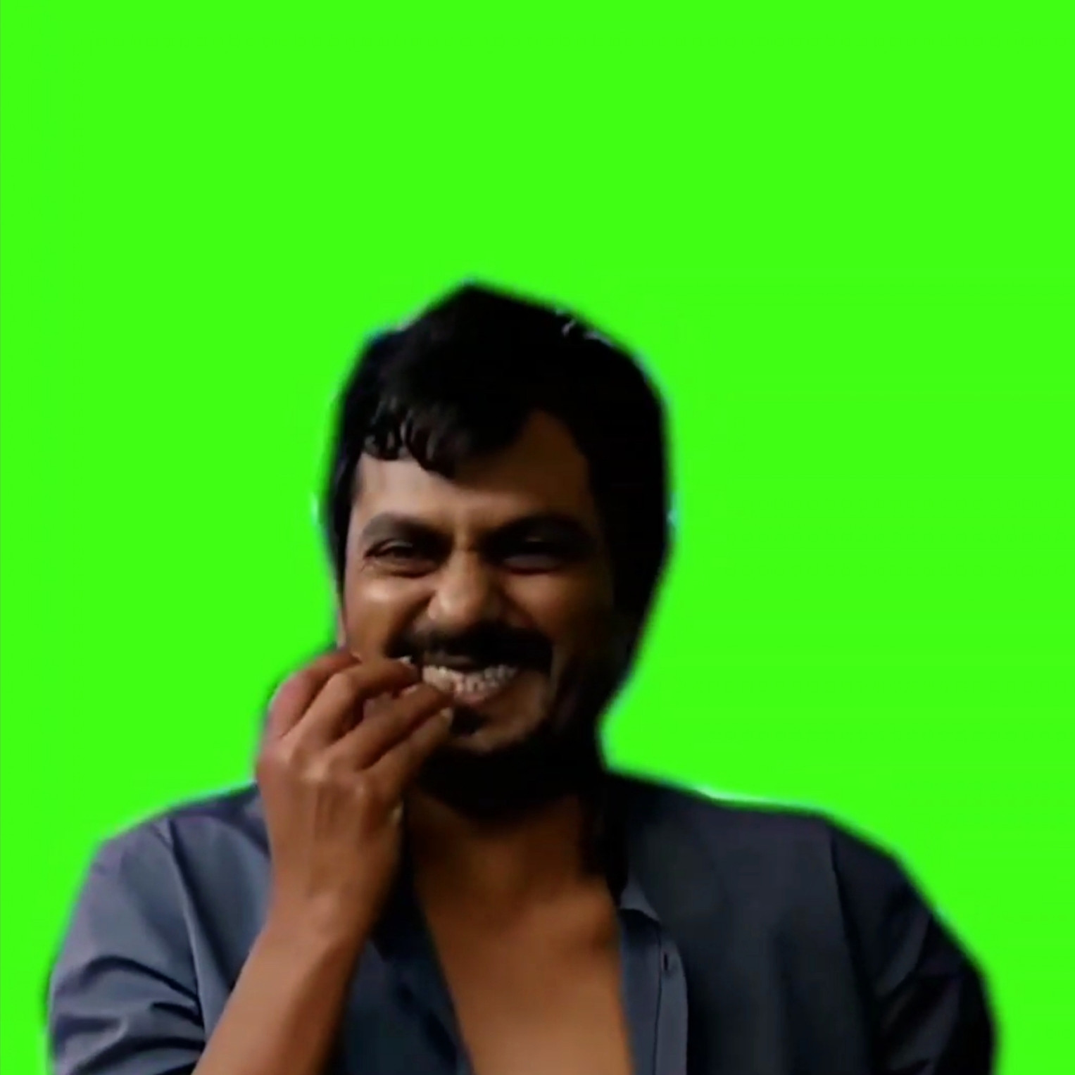 Nawazuddin Siddiqui Laughing Green Screen Kick Meme Template