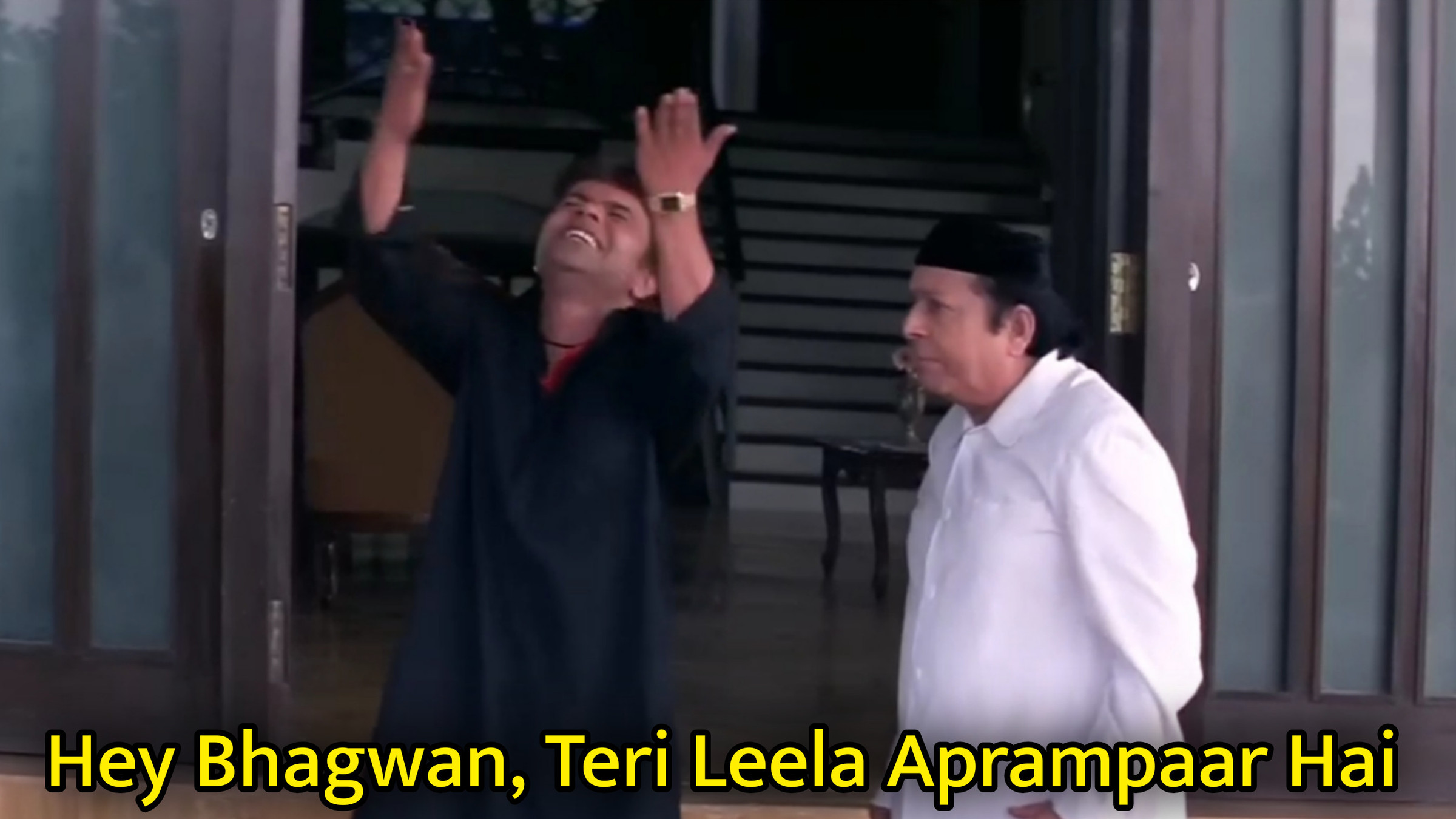 Hey Bhagwan Teri Leela Aprampaar Hai Meme Template