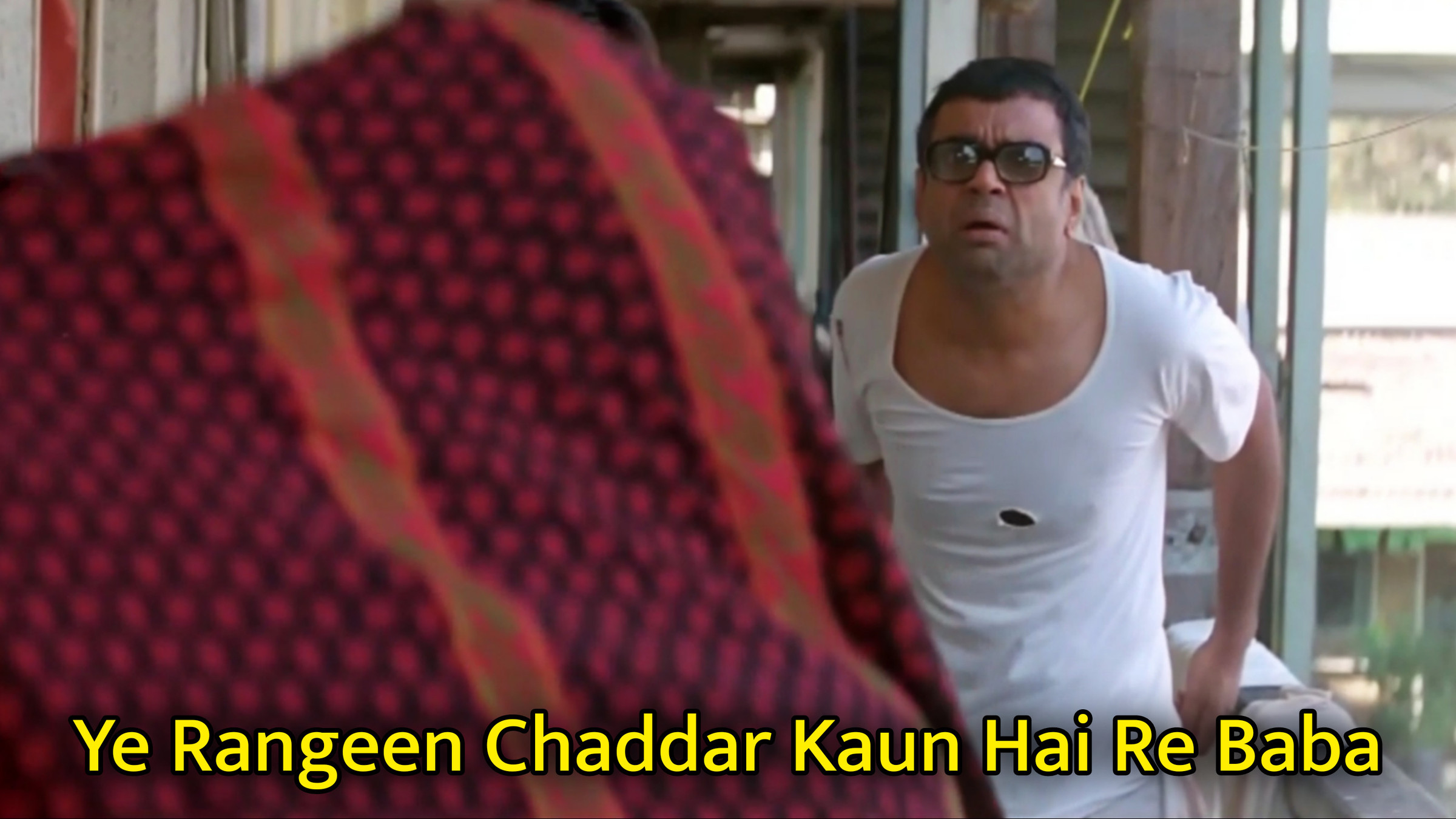Ye Rangeen Chaddar Kaun Hai Re Baba Meme Template