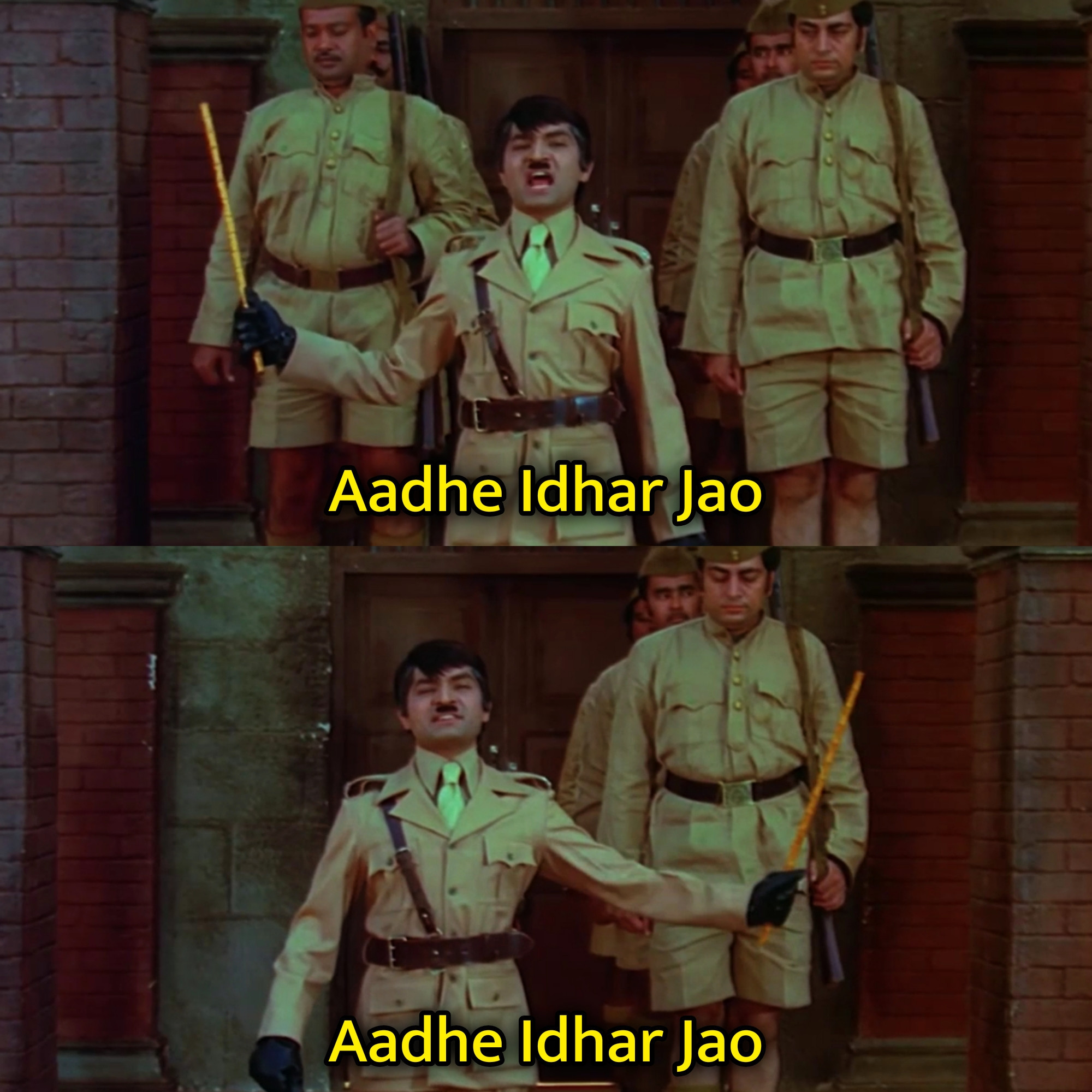 Aadhe Idhar Jao Aadhe Idhar Jao Meme Template