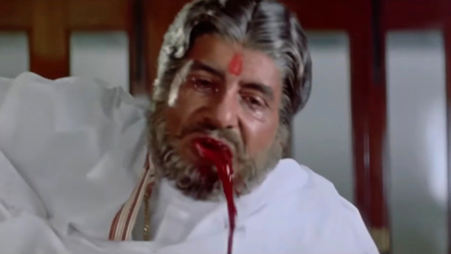 Amitabh Bachchan Blood Vomiting Sooryavansham Meme Template