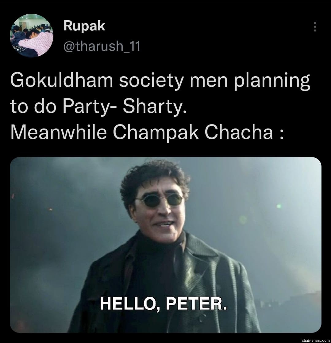 Gokuldham society men planning to party Meanwhile Champak Chacha 