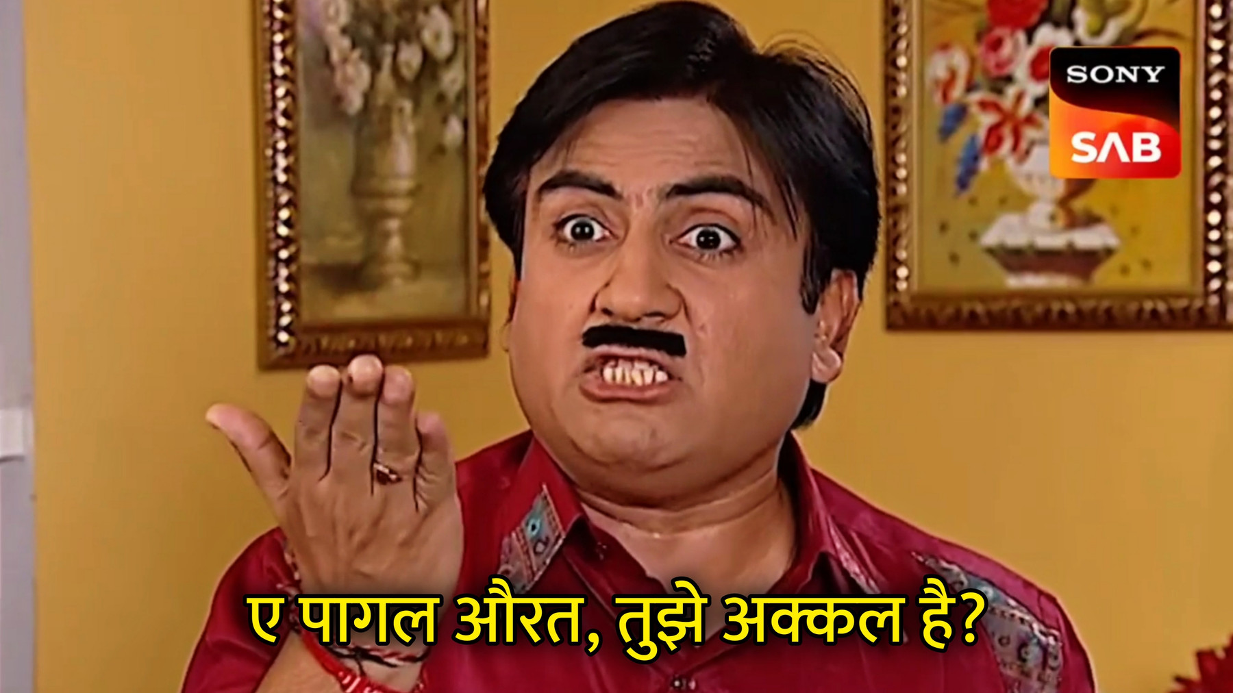 Aey Pagal Aurat, Tujhe Akkal Hai? Hindi Meme Template Image