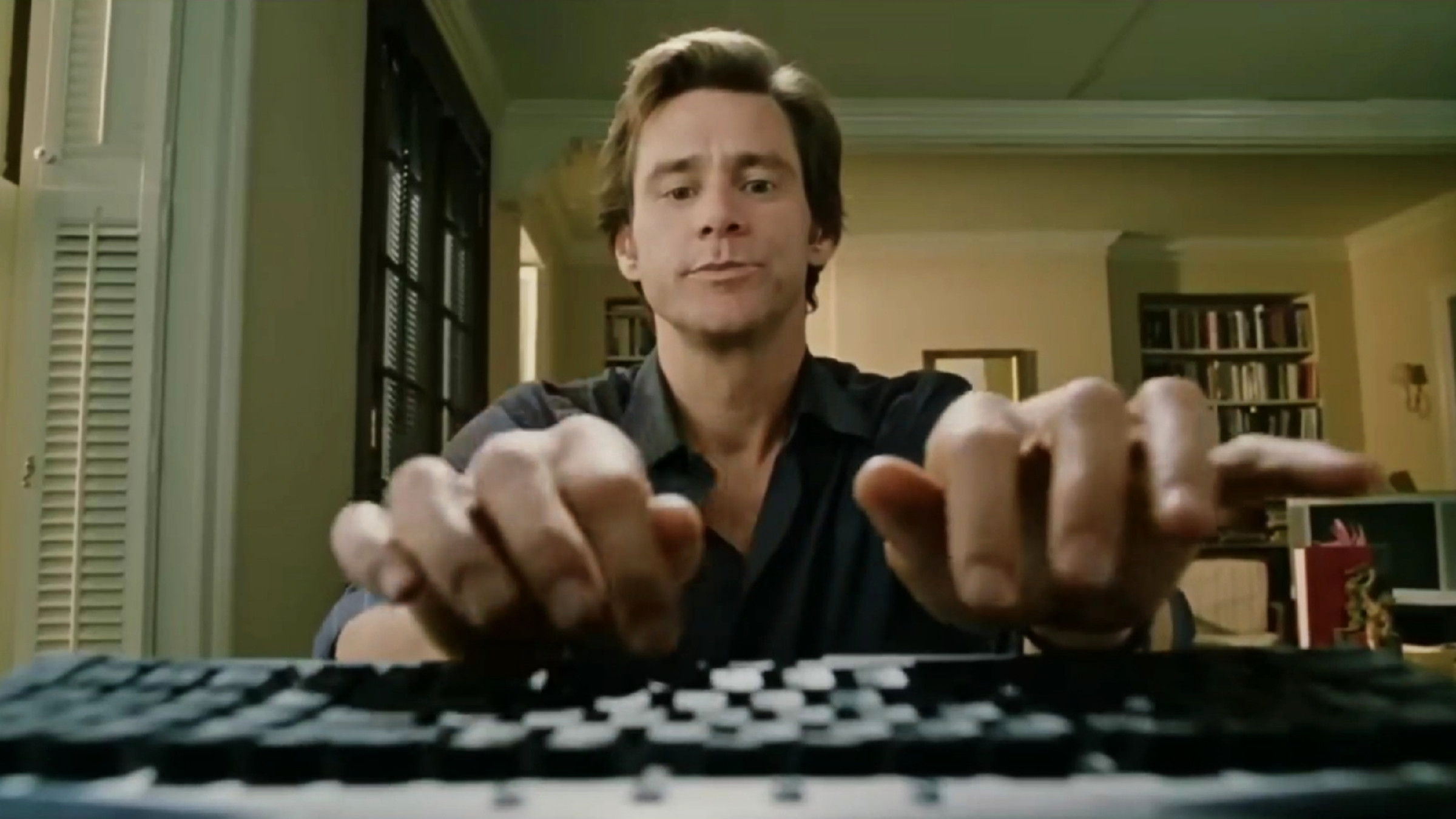 Jim Carrey Typing Fast Meme Template
