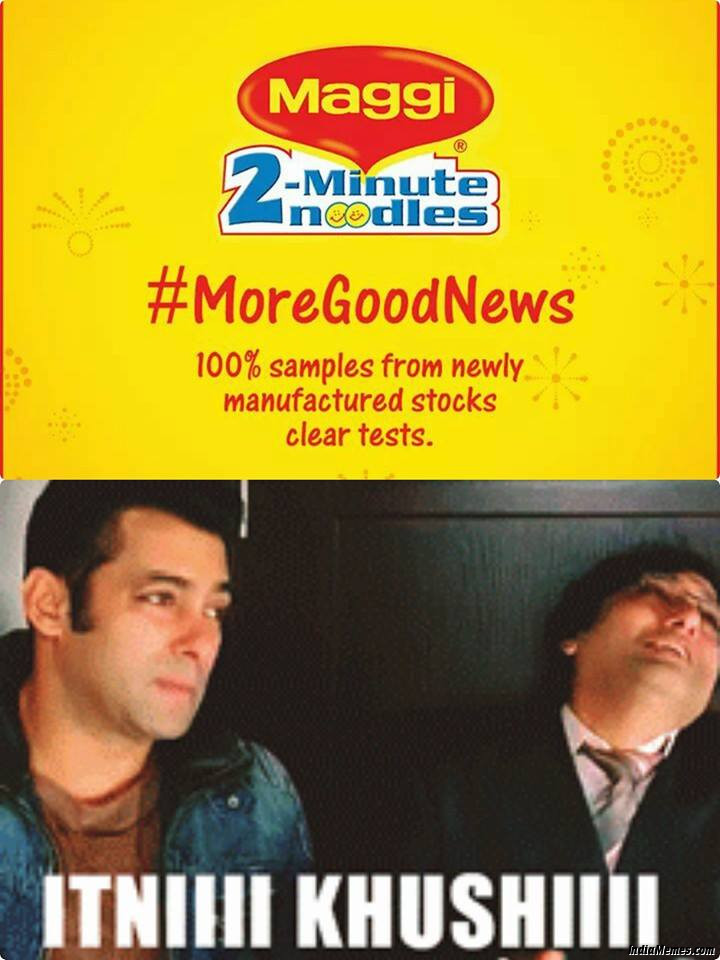 Maggi More good news 100 percent samples from newly manufactured stock clear tests meme