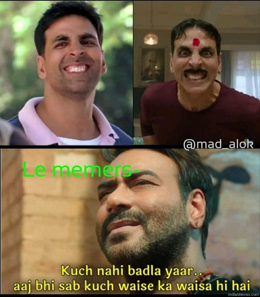 Akshay Kumar then vs Akshay Kumar in Laxmmi bomb Kuch nahi badla meme