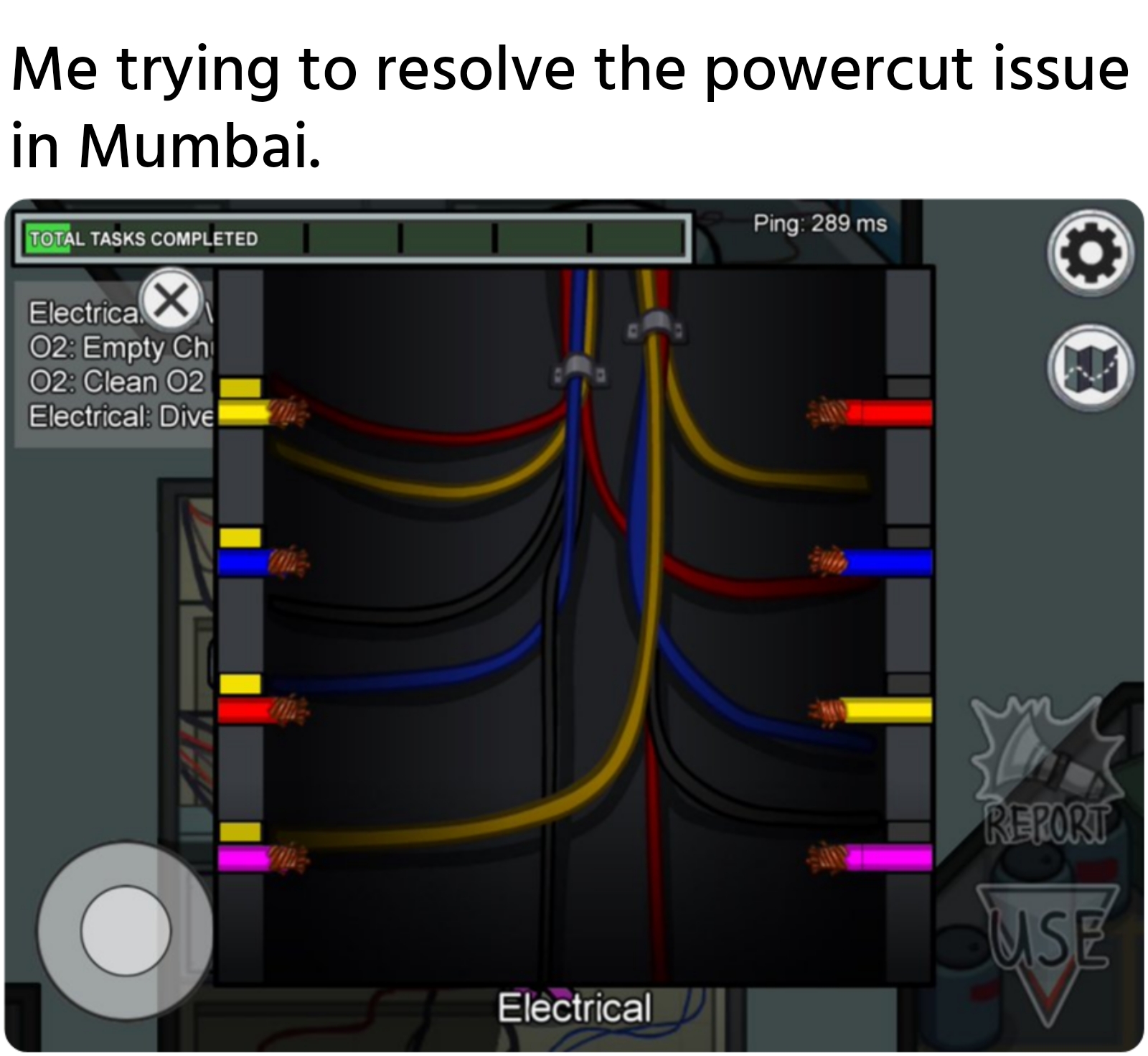 Me trying to resolve the powercut issue in Mumbai meme