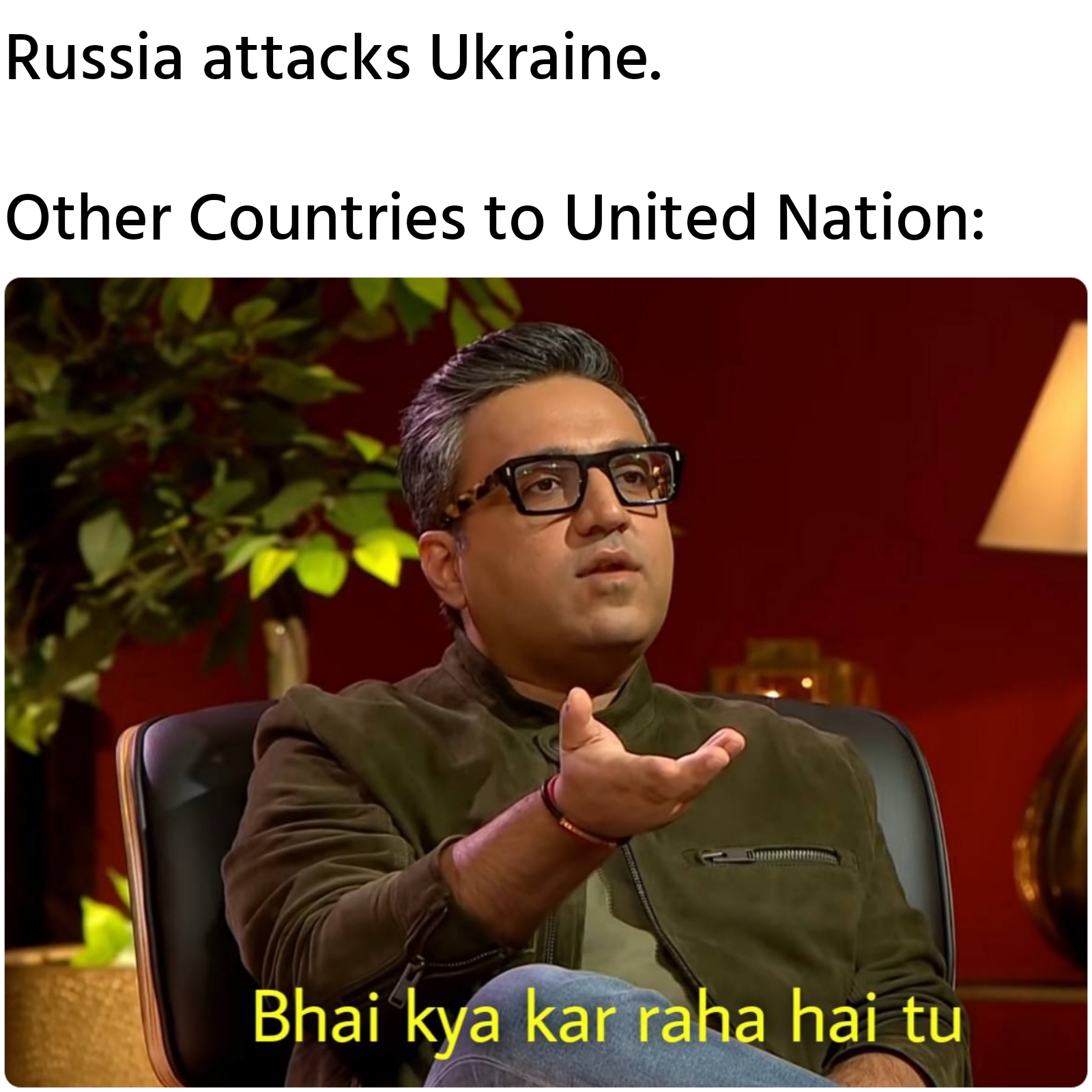 Russia attacks Ukraine. Meanwhile other Countries to United Nation: meme