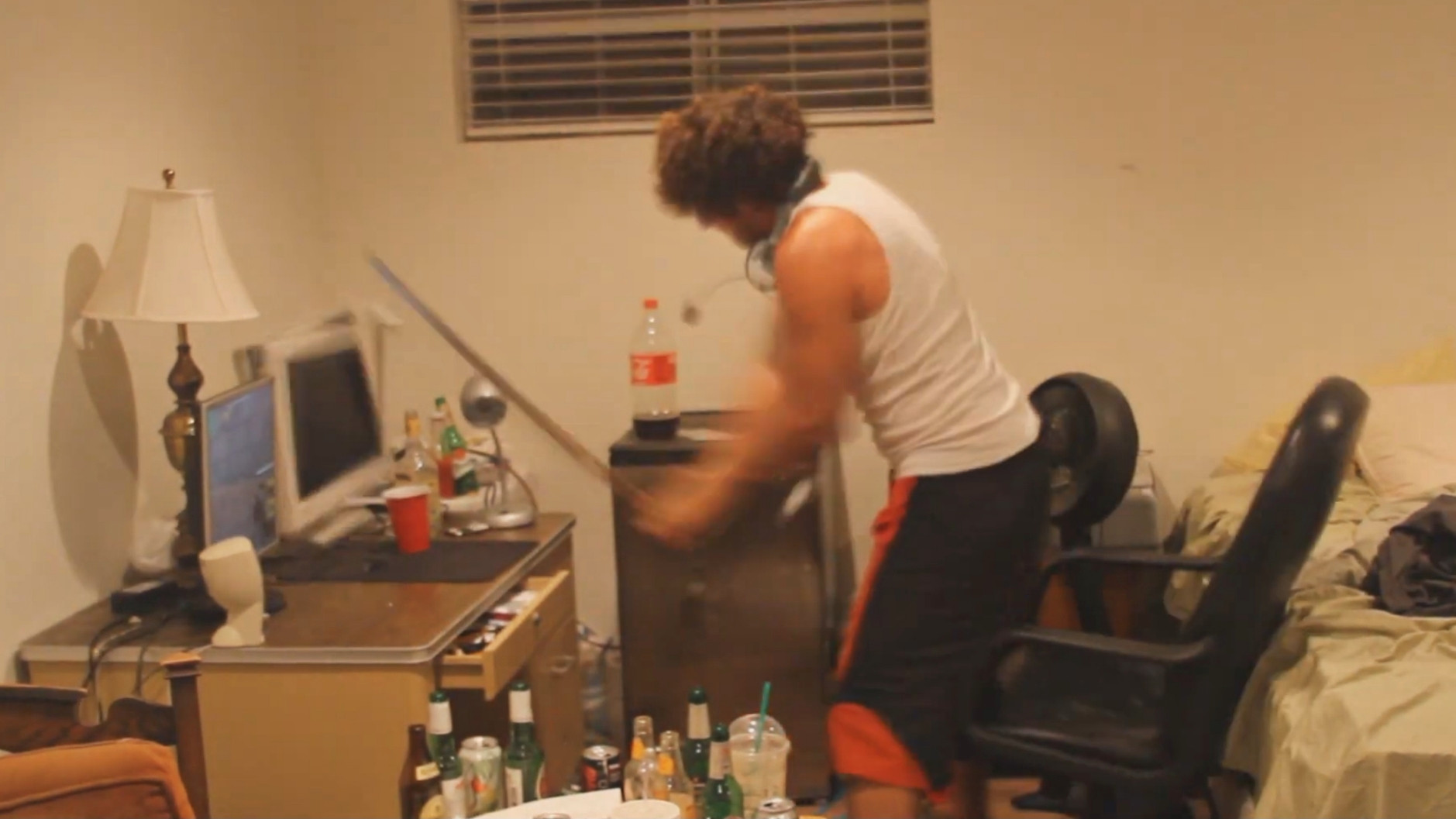 Gamer Smashing Computer With Samurai Sword Meme Template
