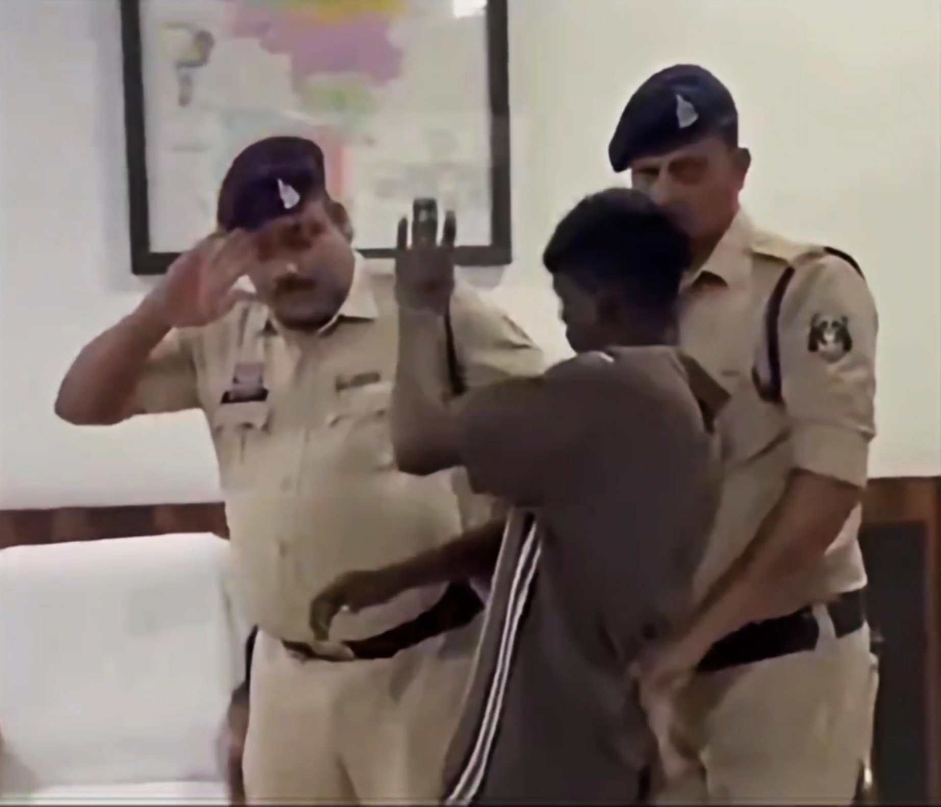 Man Feared to Saluting Police Meme Template