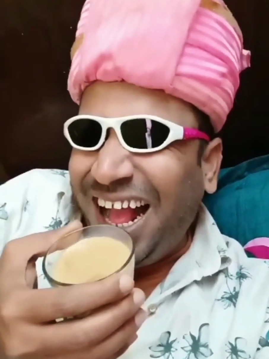 Puneet Superstar Laughing While Taking Tea Blank Meme Template
