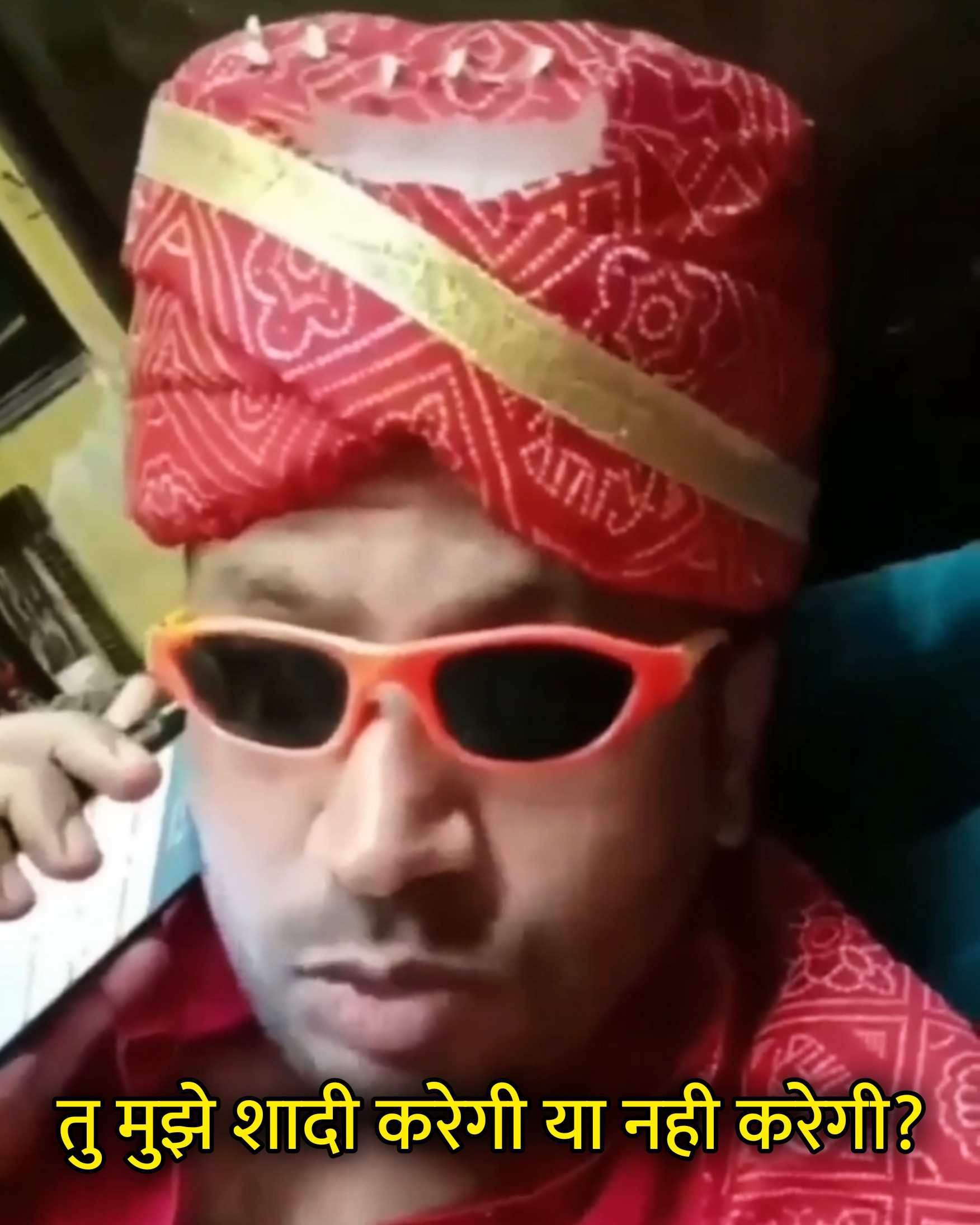 Tu Mujhse Shaadi Karegi? Ya Nahi Karegi Hindi Meme Template Image